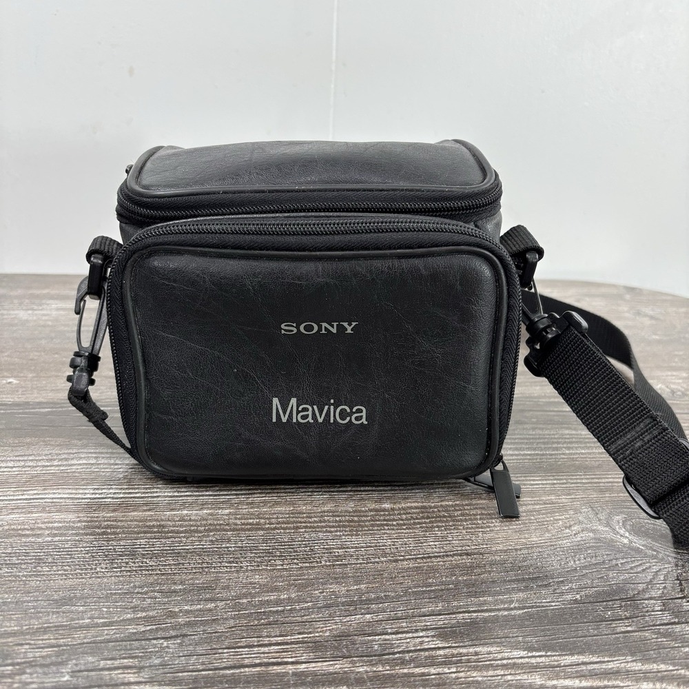 Sony Digital Mavica Black Soft Leather Camera Bag Shoulder Strap